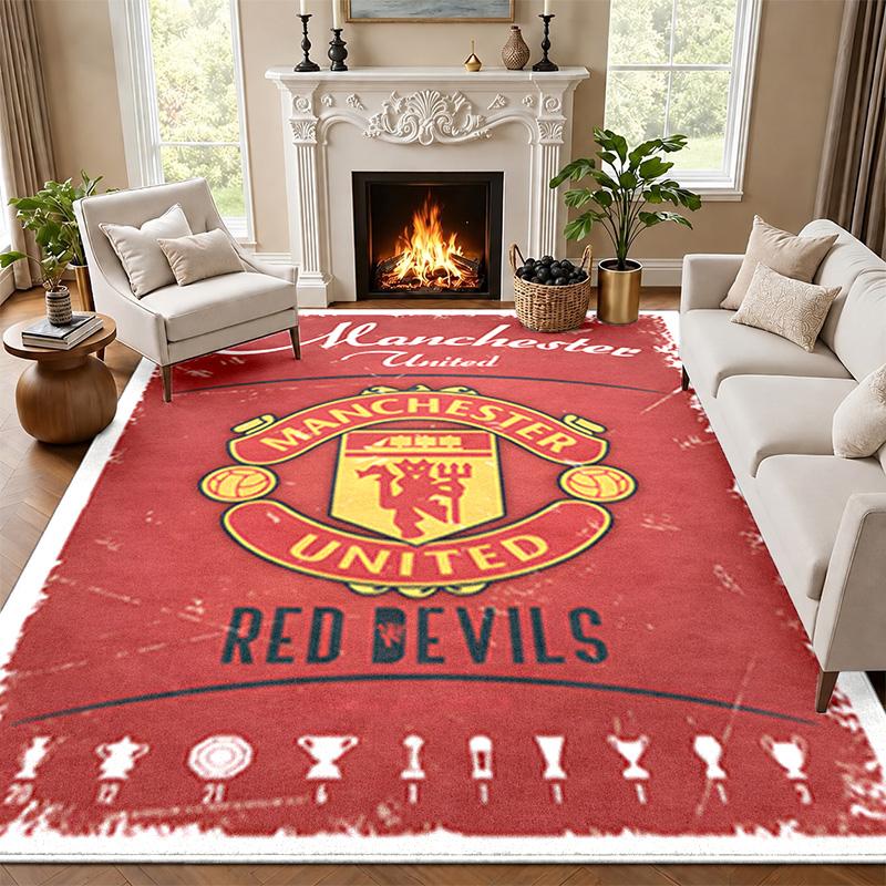 FC Manchester Carpet Door Mat for Living Room or Bedroom Protective Mat Under Chair Office Decoration Christmas Gift Birthday Present