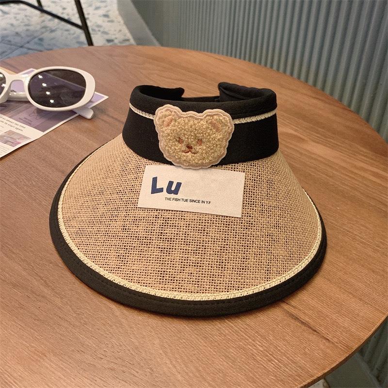 Bear cute children's sun hat summer sun hat niche empty top boys and girls baby sun hat sun hat