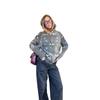 Fair Isle Style Women's Knit Stand Collar Zipper Cardigan - Autumn/Winter Long Sleeve Casual Wear