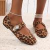 Ladies Shoes 2025 High Quality Basic Women's Flats Outdoor Casual Flats Women Round Toe Leopard Shallow Plus Size Shoes Women