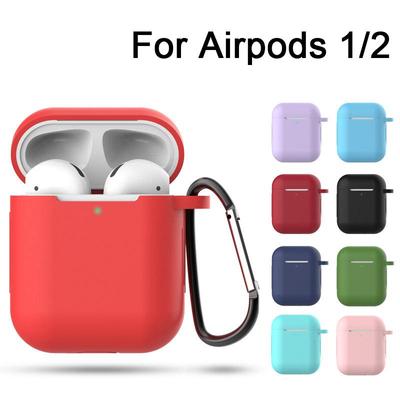 Сплошной цветной силиконовый мягкий чехол для Airpods 1/2, жидкий силиконовый беспроводной Bluetooth-наушник, защитный чехол для Airpods 2