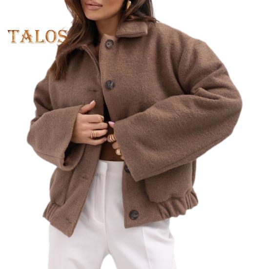 Женский шерстяной жакет с отложным воротником, однобортное пальто с плиссированным подолом, термобелье с длинными рукавами, для поездок на работу, свиданий, весна-осень-зима