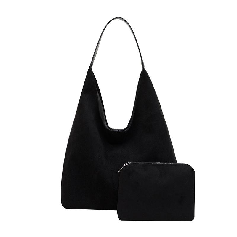 Осень и зима новая сумка-тоут женская матовая замшевая большая вместимость на плечо для работы и учебы повседневная модная трендовая сумка под мышкой