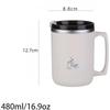 480 мл Простая кружка с крышкой и ручкой 16,9 унции кофейная чашка из нержавеющей стали офисная чашка для чая домашняя чашка для питья изолированный тамблер
