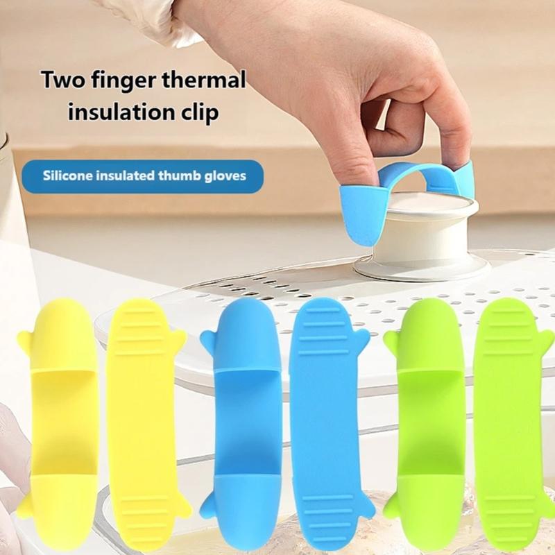2Sets Comfort Fit Silicone Finger Protectors with Thermal Insulation for Preventing Scalds During Cooking and Professional Use