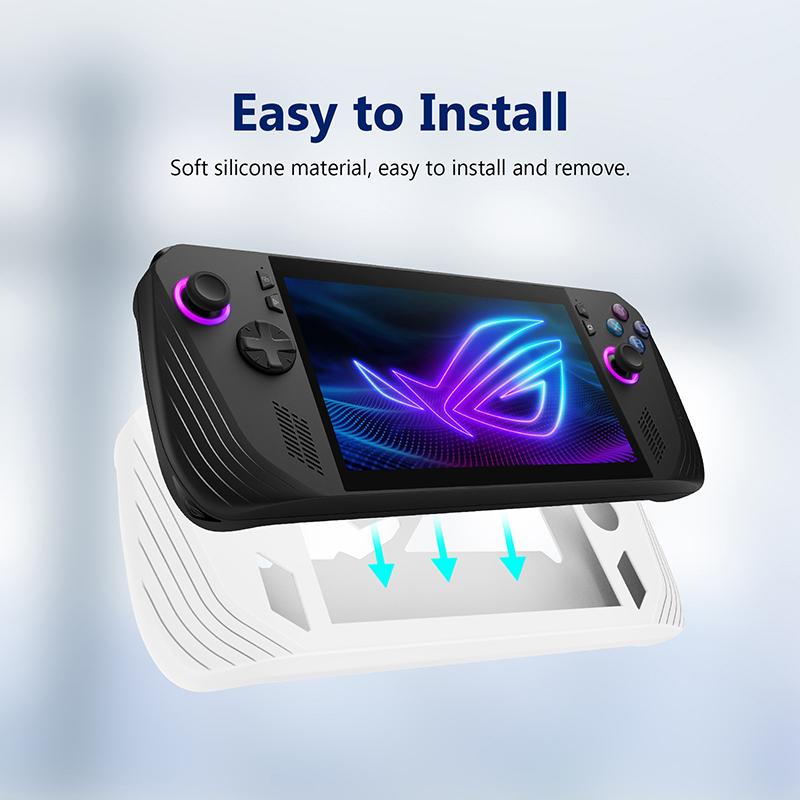 Для игровой консоли Asus Rog Ally X Силиконовый защитный чехол Ударопрочный защитный корпус Чехол-рукав Защитная пленка-кожух от царапин