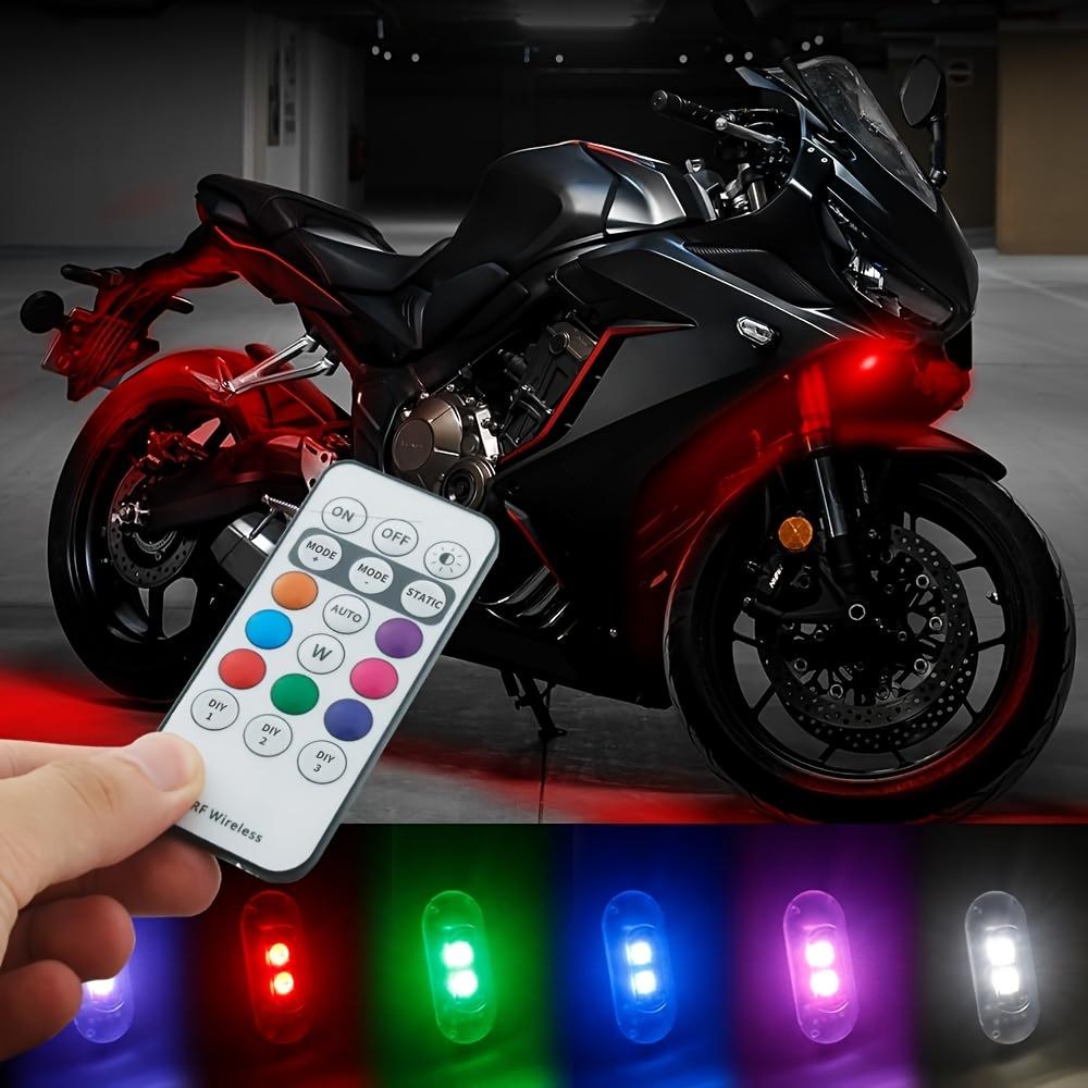 4/6 Pcs LED Strip Lights with Remote Control 8 Colors USB Charging Anti-Collision LED Lights Car Motorcycle Drone Aircraft Bike