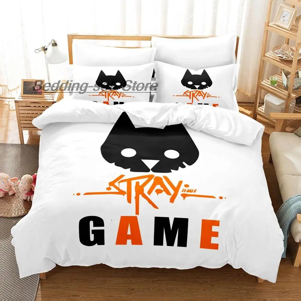 Новый игровой набор с кошкой Момо из игры Stray Постельное белье Односпальный Полуторный Двуспальный Евро-размер Кинг-сайз Кавайные Комплекты Пододеяльников для Взрослых Детей