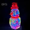 LED Prismatic Iridescent Snowman Ornaments USB Powered 3D Light Up Snowman Colorful Christmas Night Light for Home Party
