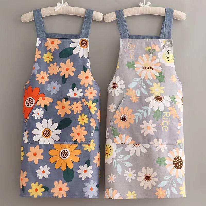 Летний женский регулируемый фартук полудлины с дышащим, водонепроницаемым и маслостойким поясом