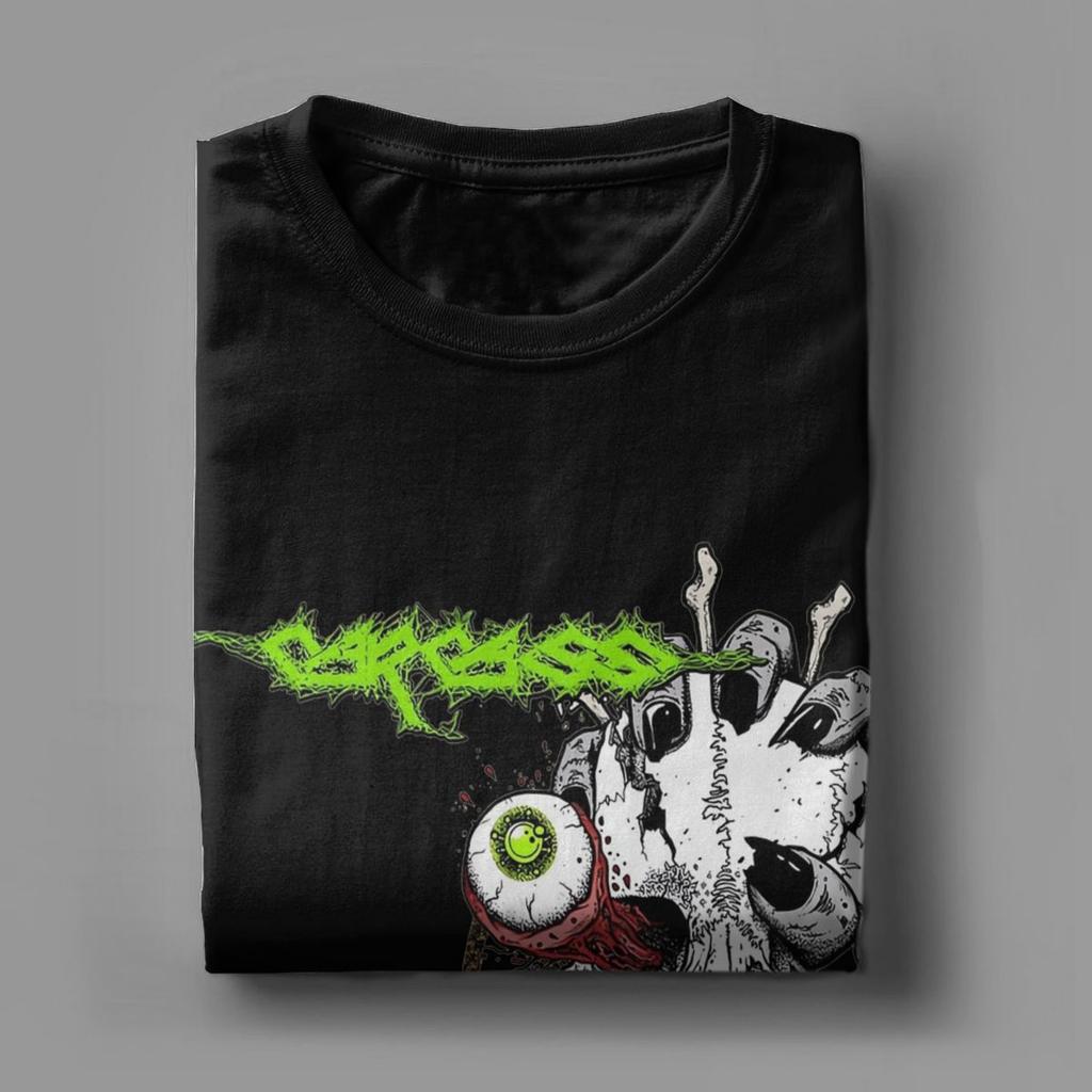 Men's T-Shirts Carcass Funny Pure Cotton Tee Shirt Short Sleeve T Shirts Round Neck Clothes 4XL 5XL