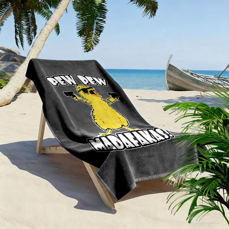Fun duck 2D Flat Print Beach Towel, Large Soft Quick Dry Towel for Beach Camping SwimmingZSTJ0915340