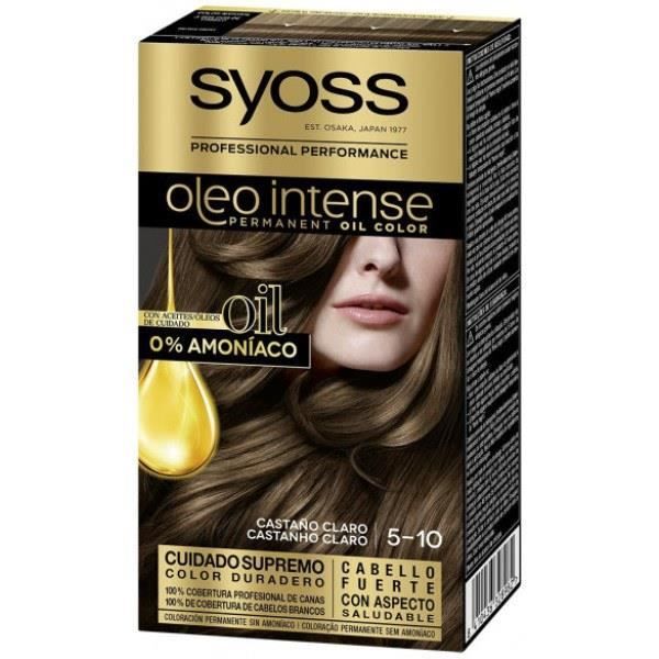 Tinte - Syoss - Olio Intense - 5.10 Castaño Claro - Sans Ammoniaque - Crème