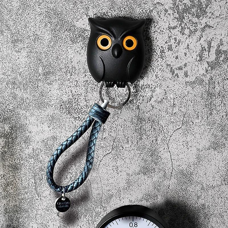 1шт. Держатели для ключей в виде совы, самоклеящиеся магниты, держат брелок, крючки для ключей, откроют глаза, декоративные крючки для стены дома