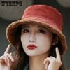Ретро Элегантные Теплые Утолщенные Мягкие Однотонные Ветрозащитные Холодостойкие Шляпы Женские Осенне-Зимние Повседневные Универсальные Шляпы-Ведра