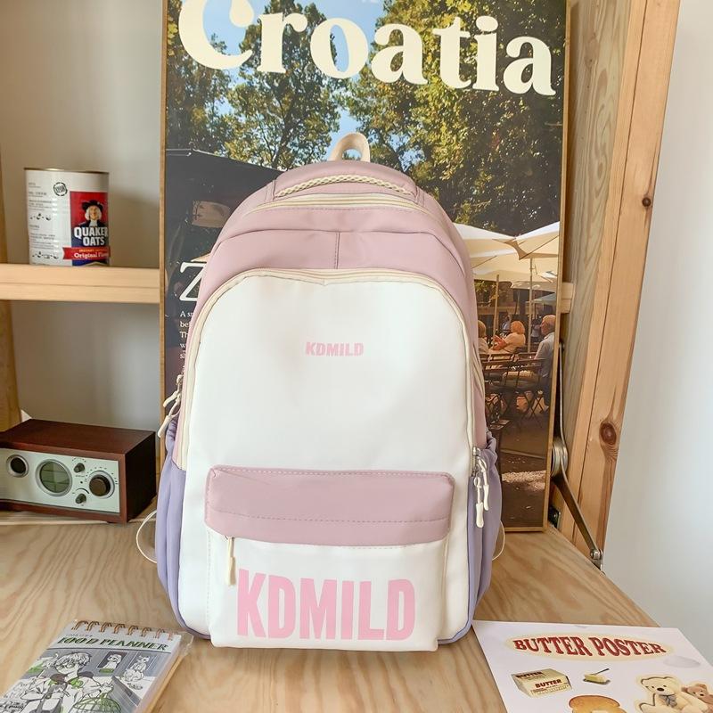 Школьная сумка большой вместимости, женский младшеклассник, старшеклассник, цветной контрастный рюкзак, дорожный рюкзак