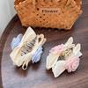 Elegant Korean Style Bow Hair Clip In Stylish Colors With Pearl Detail For Women