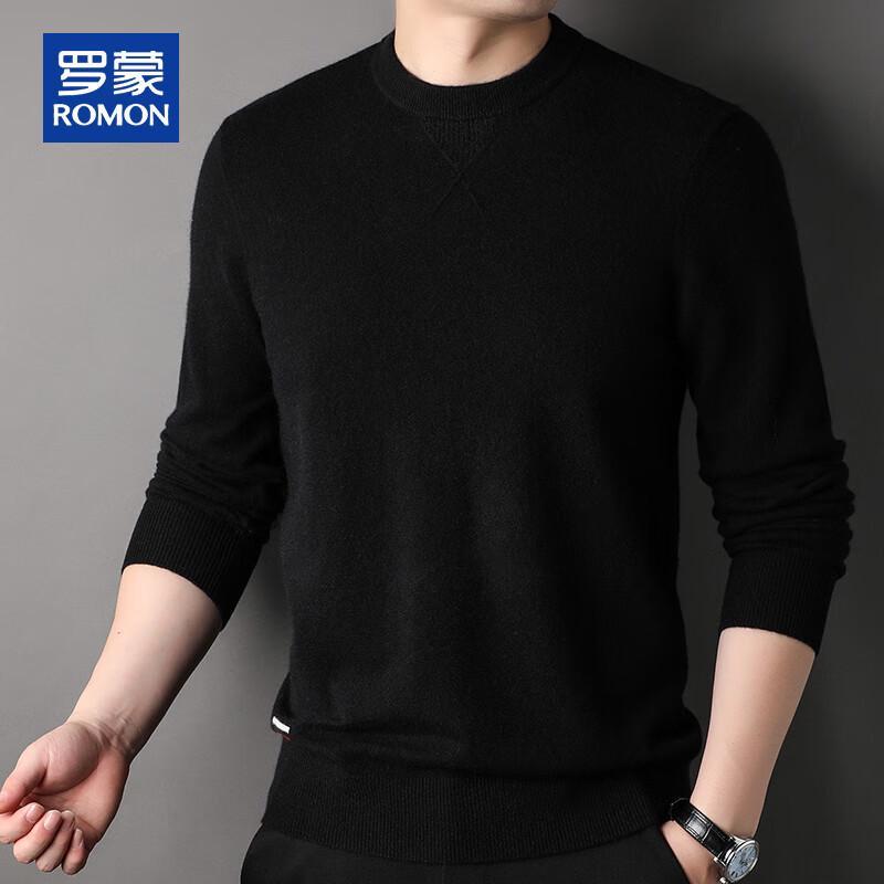 ROMON Мужской свитер из 100% чистого кашемира, толстый, с круглым вырезом