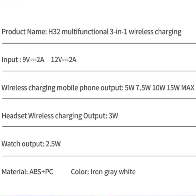 Multifunction Magnetic 3 In 1 Folding Wireless Charger 15W Fast Charging Dock