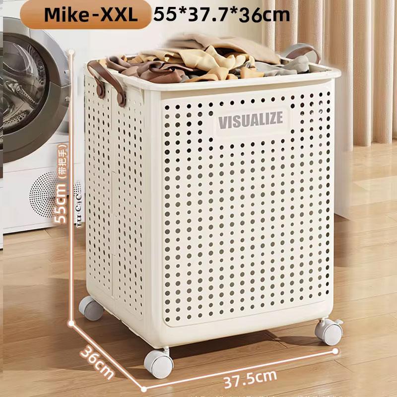 Foldable Laundry Basket Hamper with Casters for Washing Clothes