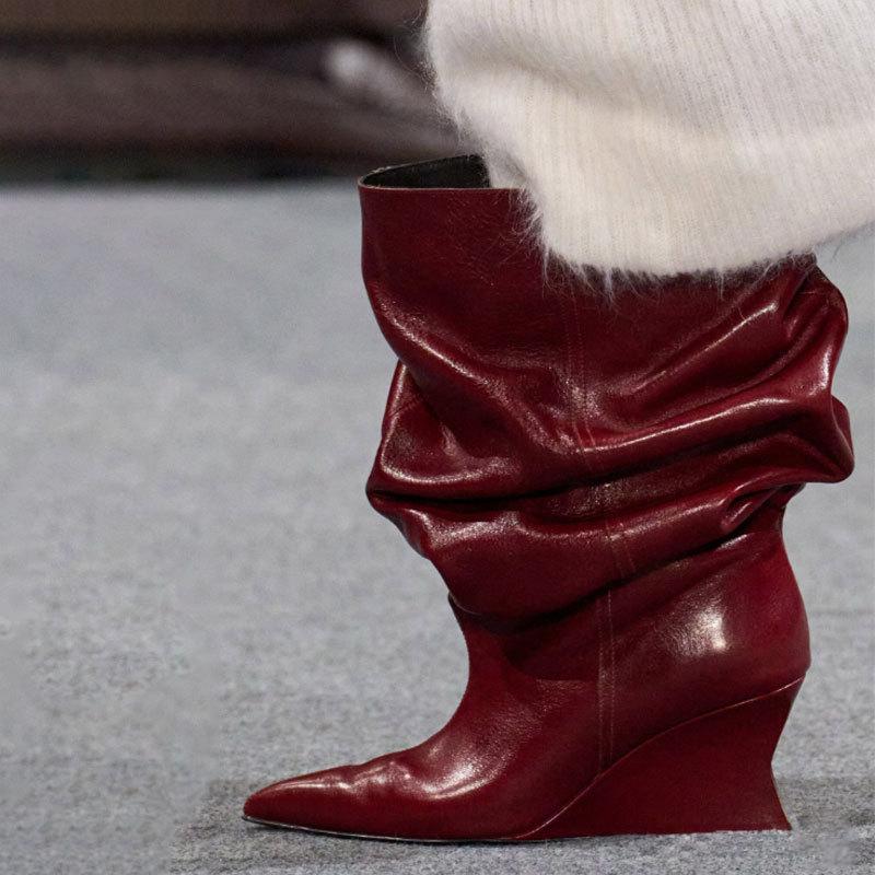 Европейская и американская женская мода Сексуальные ботильоны Женские Высококачественные Остроносые Наклонный каблук Ботильоны-чулки