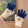Touch Screen Warm Gloves for Winter Women's Cycling and Cold-proof Five-finger Korean Version of Cute Cartoon Bears Plus Velvet and Thickening