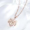 Minimalist Gold Color Maple Pendant Necklaces for Women Long Chain Party Daily Personality Jewelry