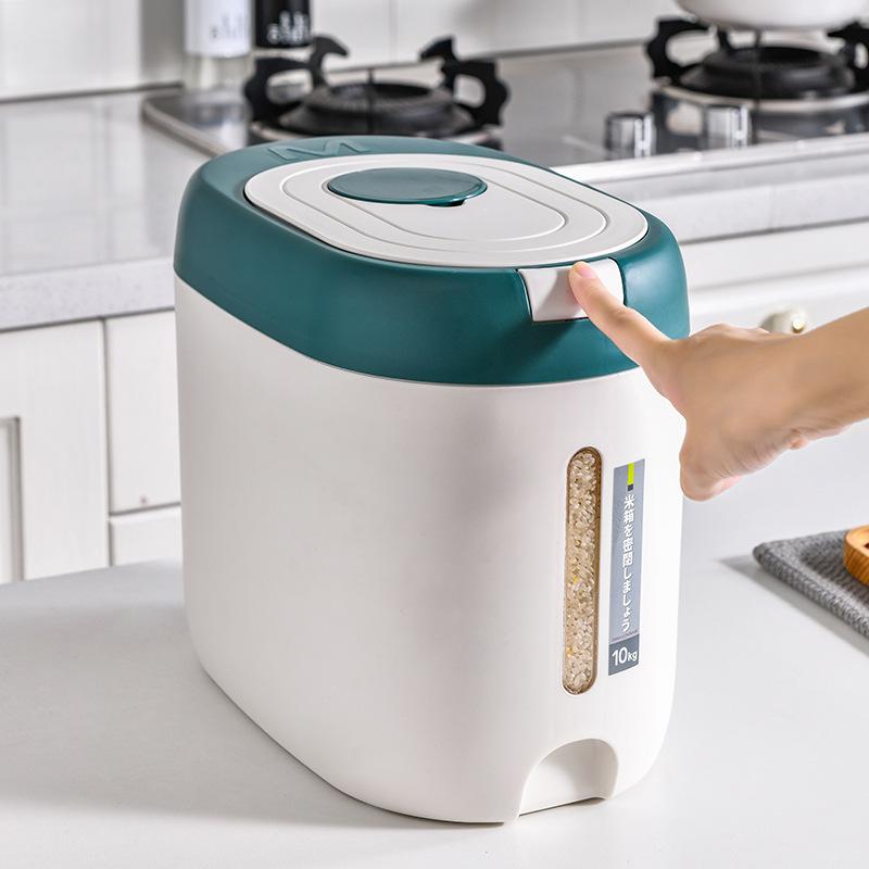 Новый барабан для риса, герметичный домашний герметичный контейнер для хранения риса с защитой от насекомых и влаги, ящик для хранения риса с откидной крышкой