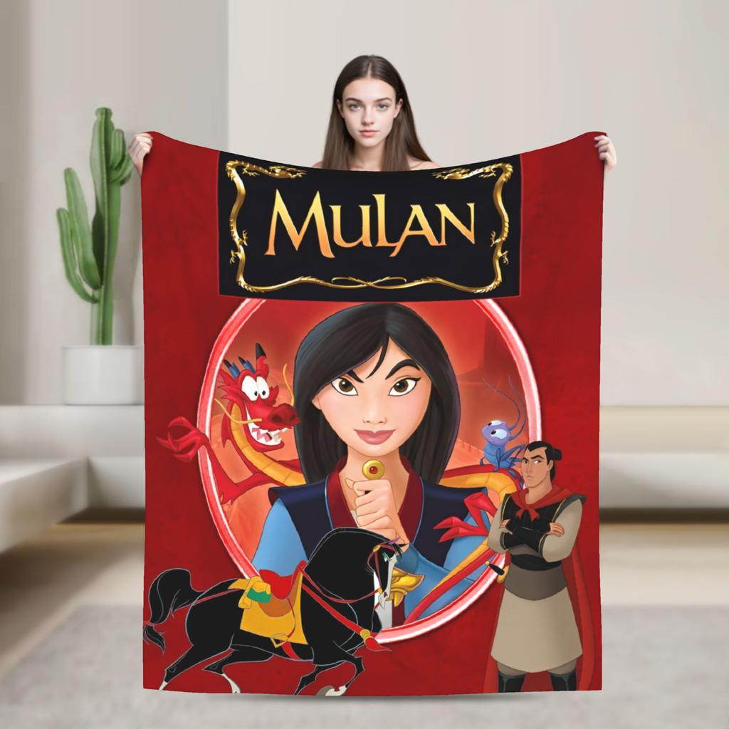 Mulan Cartoon Blankets Airplane Travel Flannel Throw Blanket For Outdoor Soft Warm Custom Quality Bedspread Birthday Gift