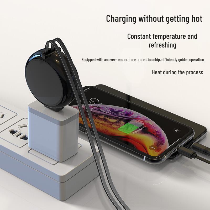 Выдвижное USB-зарядное устройство «три в одном»: Быстрый зарядный кабель Type-C для Apple, Huawei и других