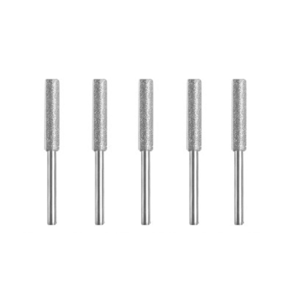 5pcs Cylindrical Burr Chainsaw File Polishing Chainsaw Sharpener Stone 4/4.8/5.5mm Saw Sharpening