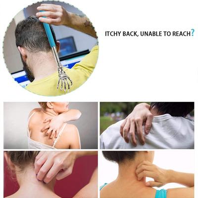 Выдвижная чесалка для спины из нержавеющей стали с длинной ручкой, массажный инструмент для чесания тела, портативный, универсальный, черный, синий