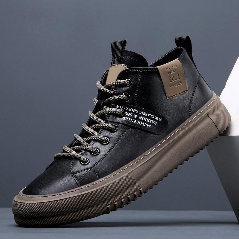 Кроссовки модные мужские кожаные мужские туфли на плоской подошве, увеличивающие рост, туфли на шнуровке, высококачественные мужские кроссовки для мужчин класса люкс 2024