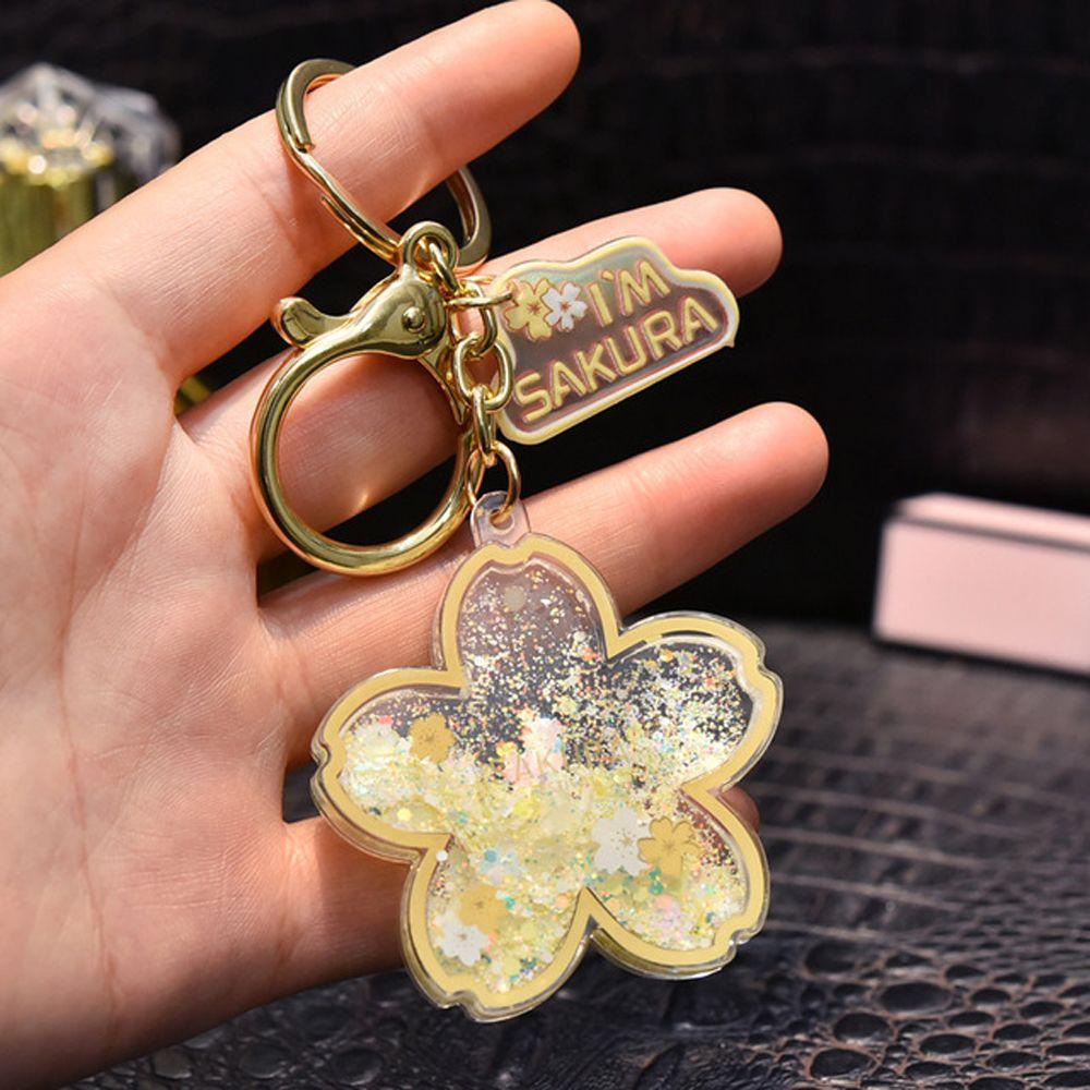 Брелок для ключей «Цветущая вишня» «Зыбучие пески в масле» Брелок для ключей «Сакура» «Жидкий плавающий брелок для ключей»