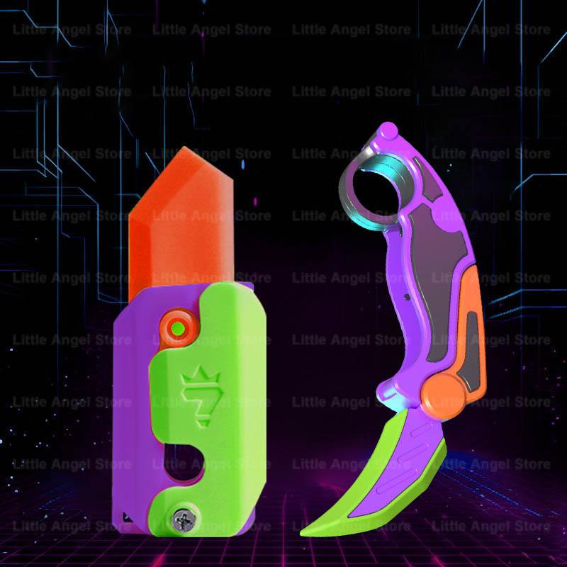 Новый 3D печатный гравитационный коготь-нож, игрушка для снятия стресса, бабочка, Непоседа, захват для рук, сенсорная игрушка, складной нож-коготь, редис для подарка