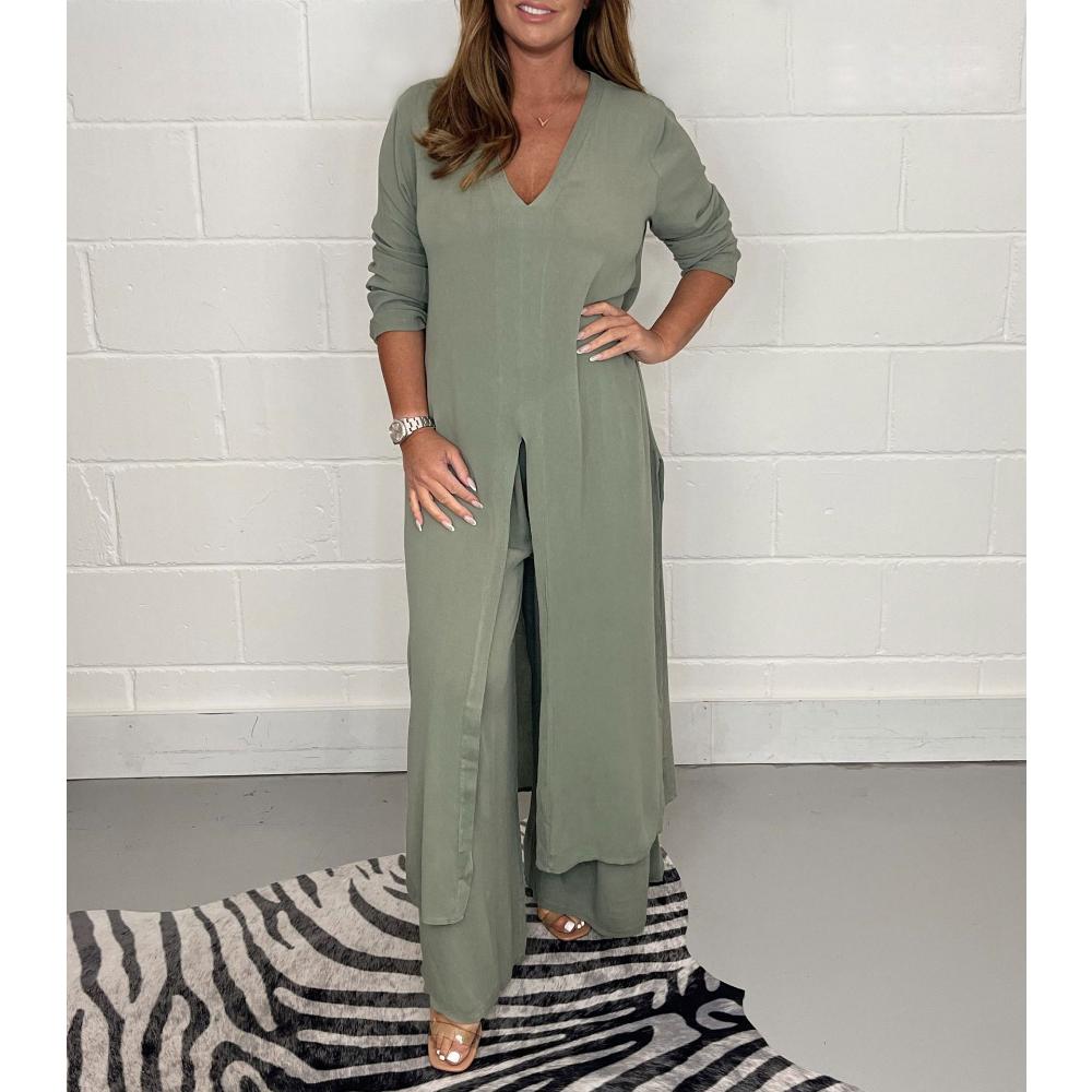 Spring and Autumn Women's Pants Set Long Comfortable Casual Tops Long Pants Two-piece Set