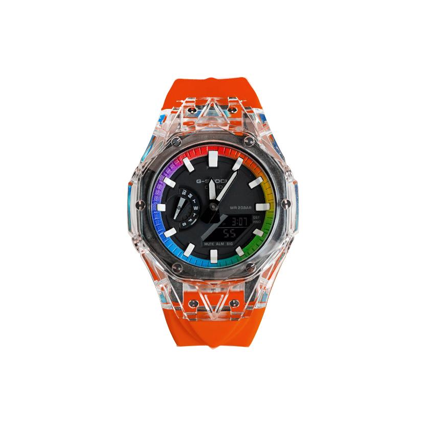 CASIO Unisex Liquid Crystal,Analog Dual Display Series 48.5mm Black Watch GA-2100-7A(Watch8--)