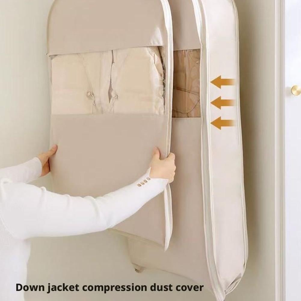 Компактный подвесной чехол для одежды с самокомпрессионной молнией для шкафа, органайзеры для экономии места F0I1