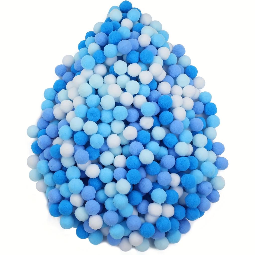 500pcs Of Pom Poms 0.39 Inch Assorted Pom Poms Suitable For DIY Art Making