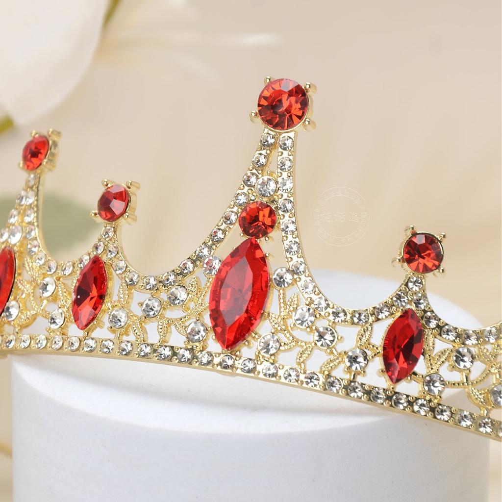 New Baroque Retro Bridal Tiara Crown Alloy Red Hair Accessories Wedding Wedding Jewelry High-end