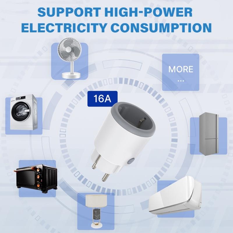 Intelligent Outlet with 16A Capacity Programmable Timer Power Consumption Trackings Energy Saving  Electrical Plugs