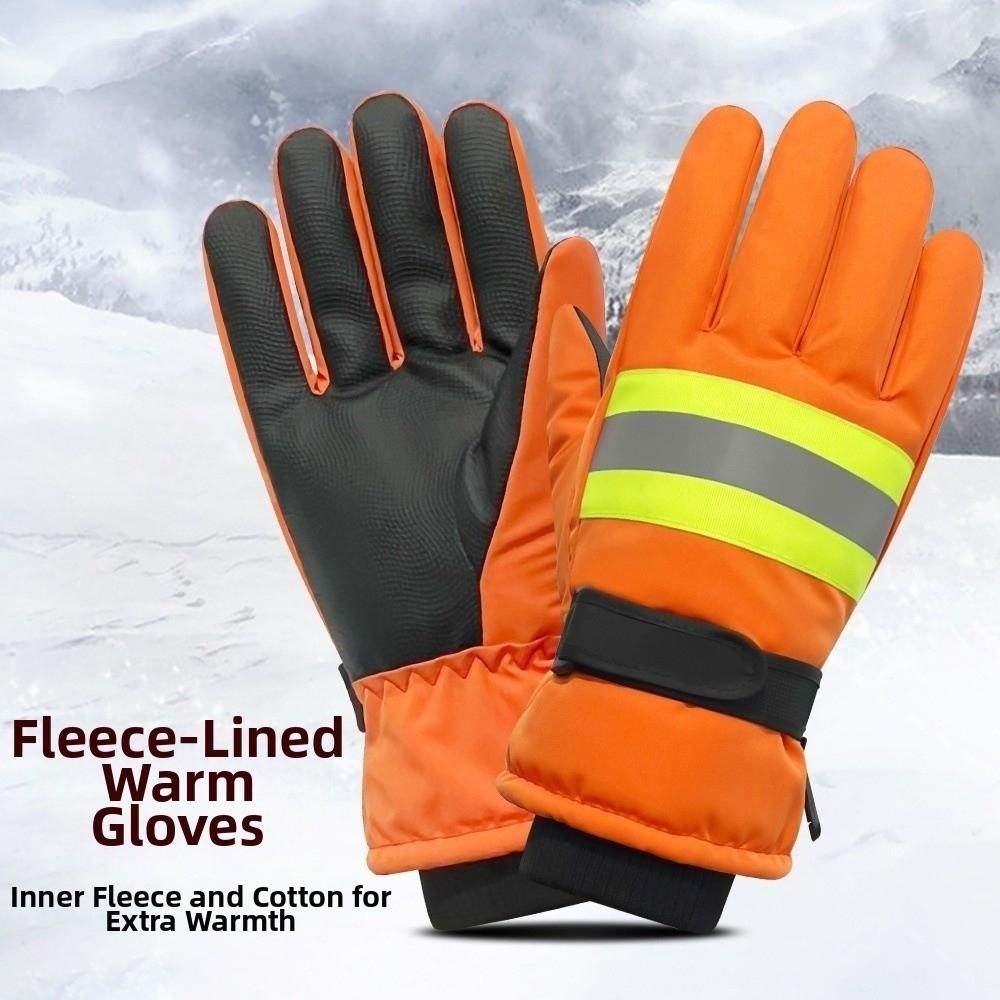 Reflective Sanitation Worker Gloves Waterproof Five-Finger Gloves Work Protective Gloves Outdoor