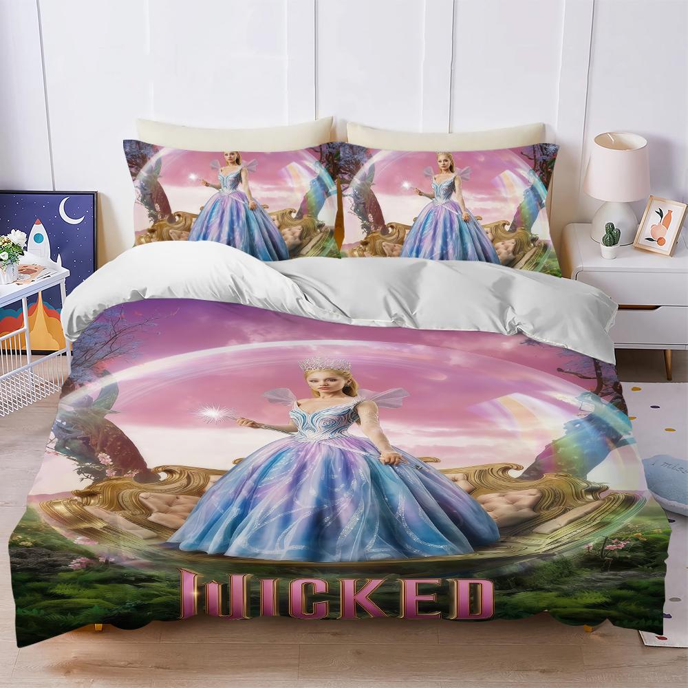 Комплект постельного белья с пододеяльником W-Wicked For Good Мягкая стирка Кровать 3 предмета Летний Удобный Студенческое общежитие Дом Детское постельное белье Лучший продавец