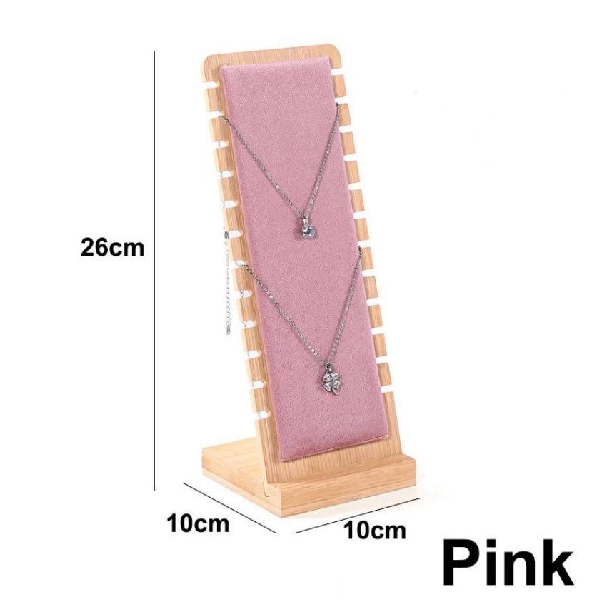 Новая мода бамбуковые ювелирные изделия ожерелье органайзер для ювелирных изделий деревянный мульти кулон полка рамка для дисплея