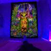 Black Light Tapestry UV Reactive Psychedelic Wall Hanging Hippie for Bedroom Dorm Individual Room Decoration