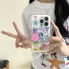 Kawaii Cartoon Stand Holder Phone Cover For iPhone 16 Pro 15 13 14 Pro Max 15pro Shockproof Cases Korean Cute Case 16Pro Funda
