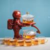 Creative Astronaut Kungfu Tea Set Automatic Glass Teapot Heat-resistant Tea Infuser Glass Tea Maker Pot With Base