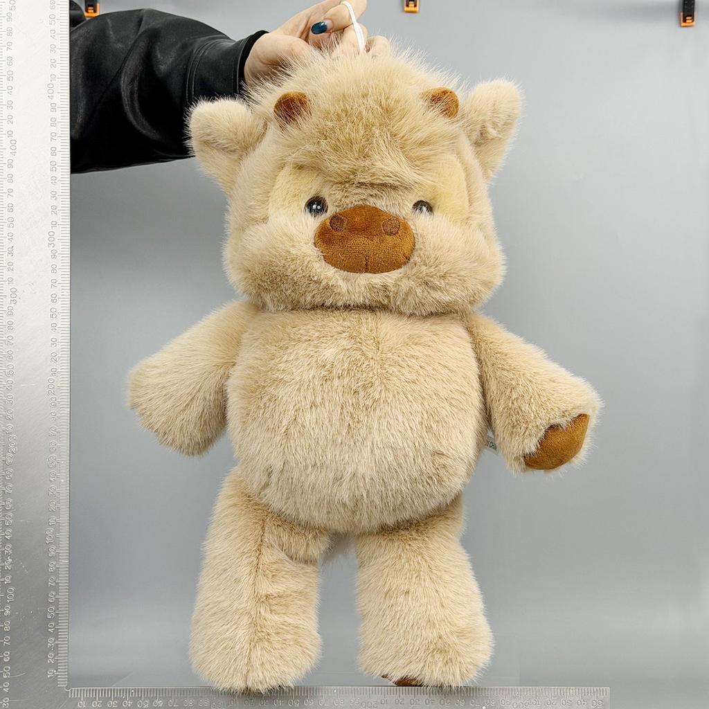 TreasuringU New 35cm/45cm Highland Cattle Plush Toy Cute Brown Cow Stuffed Doll Animals Plushie Home Decoration Birthday Gift