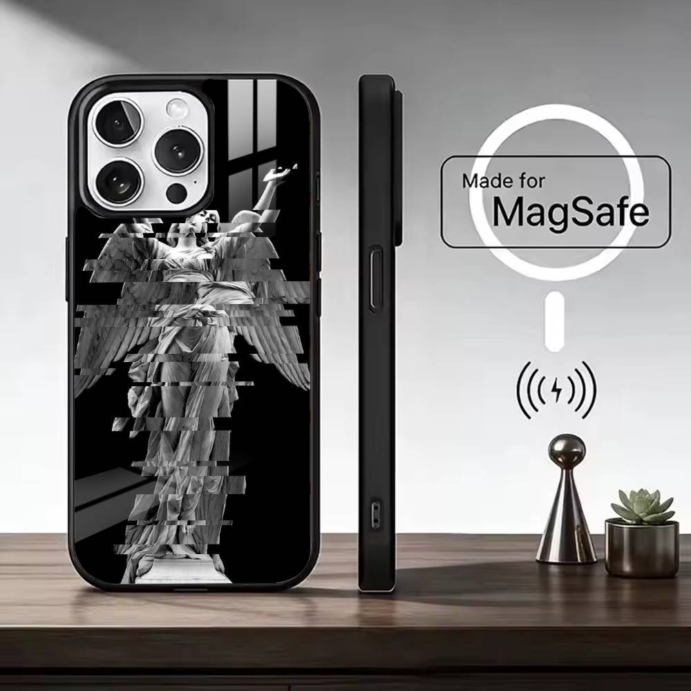 R-Искусство эпохи Возрождения Картина Для чехла телефона Magsafe для серий iPhone 17 16 15 14 13 12 11 Беспроводная зарядка