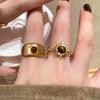 1Pcs Adjustable Open Ring Irregular Sunflower Ring New Women Ring